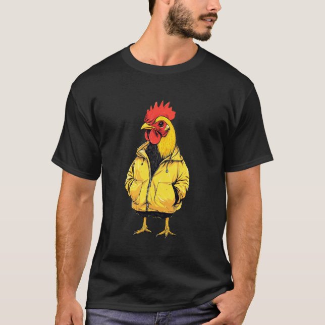 Chicken Wearing A Raincoat T-Shirt (Front)