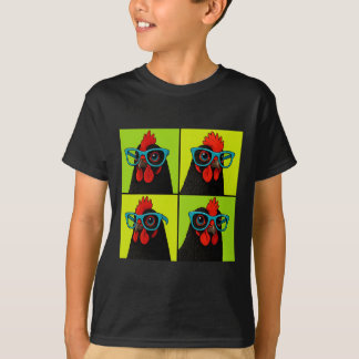 Chicken Wearing Blue Gles Funny Farm Bird T-Shirt