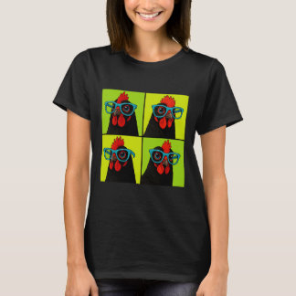 Chicken Wearing Blue Gles Funny Farm Bird T-Shirt
