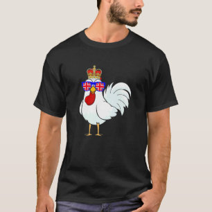 Chicken Wearing Sunglasses And Crown England UK Fl T-Shirt
