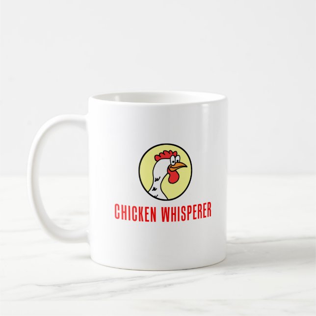 Chicken Whisperer chicken Cartoon Coffee Mug (Left)