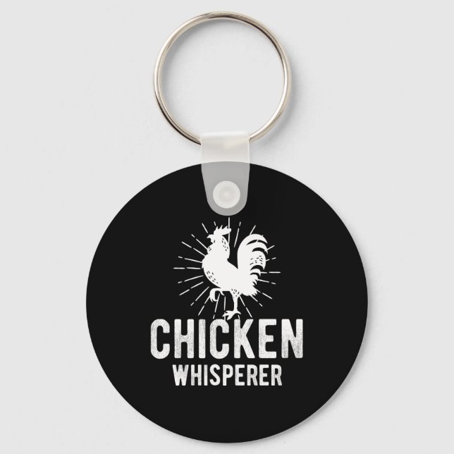 Chicken Whisperer Funny Farm Chicken Face Farming Keychain (Front)