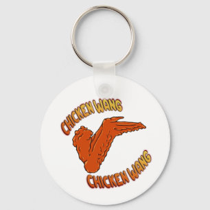 Chicken Wing Button Keychain