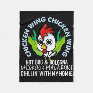 Chicken Wing Chicken Wing Hot Dog Bologna Macaroni Fleece Blanket