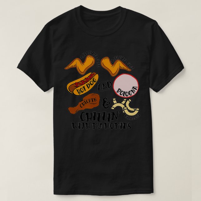 Chicken Wing Chicken Wing Hot Dog & Bologna Viral  T-Shirt (Design Front)