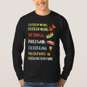 Chicken Wing Chicken Wing Hotdog And Bologna Kids  T-Shirt