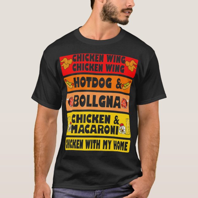 Chicken Wing Chicken Wing Hotdog and Bologna Men T-Shirt (Front)
