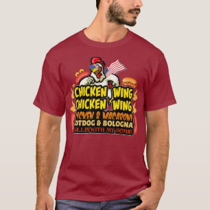Chicken Wing Chicken Wing Hotdog and Bologna T-Shirt