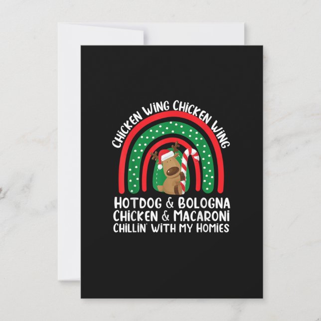 Chicken Wing Chicken Wing Hotdog & Bologna Christm Invitation (Front)