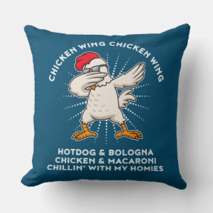 Chicken Wing Chicken Wing Shirt Song Lyric Hot Dog Throw Pillow