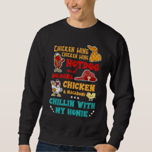 Chicken Wing Hot Dog And Bologna Chicken & Macaron Sweatshirt