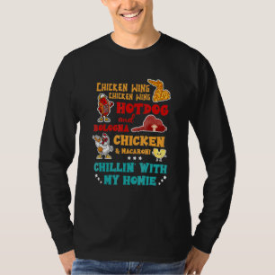Chicken Wing Hot Dog And Bologna Chicken & Macaron T-Shirt