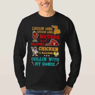 Chicken Wing Hot Dog And Bologna Chicken & Macaron T-Shirt