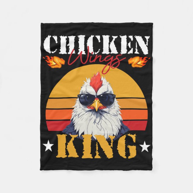 Chicken Wing King Retro Sunset Byrbeque Buffalo Bb Fleece Blanket (Front)