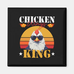 Chicken Wing King Retro Sunset Byrbeque Buffalo Bb Magnet