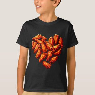 Chicken Wings Are My Valentine Heart Funny Valenti T-Shirt
