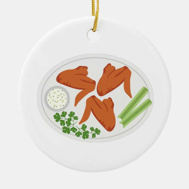 Chicken Wings Ceramic Ornament (Front)