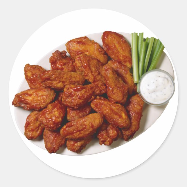 Chicken Wings Classic Round Sticker (Front)
