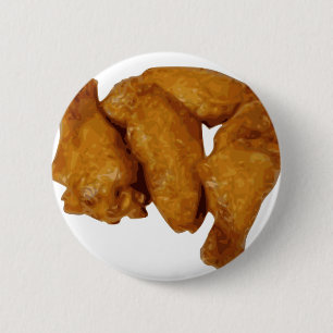 Chicken Wings Crispy Delicious 2 Inch Round Button
