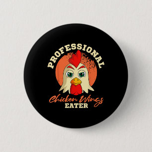 Chicken Wings Eater Retro Vintage Barbeque Buffalo 2 Inch Round Button
