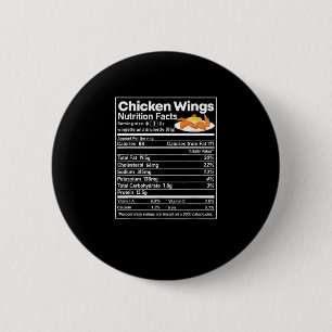 Chicken Wings Nutrition Fact Funny Thanksgiving Ch 2 Inch Round Button