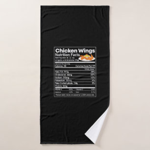 Chicken Wings Nutrition Fact Funny Thanksgiving Ch Bath Towel