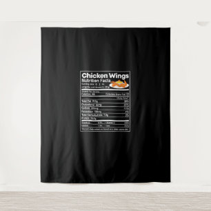 Chicken Wings Nutrition Fact Funny Thanksgiving Ch Tapestry