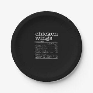 Chicken Wings Nutrition Facts Thanksgiving Christm Paper Plate