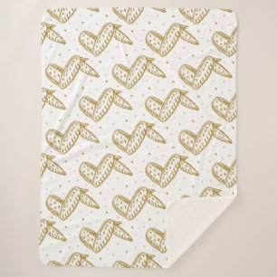 Chicken Wings on Polka Dot Background Sherpa Blanket