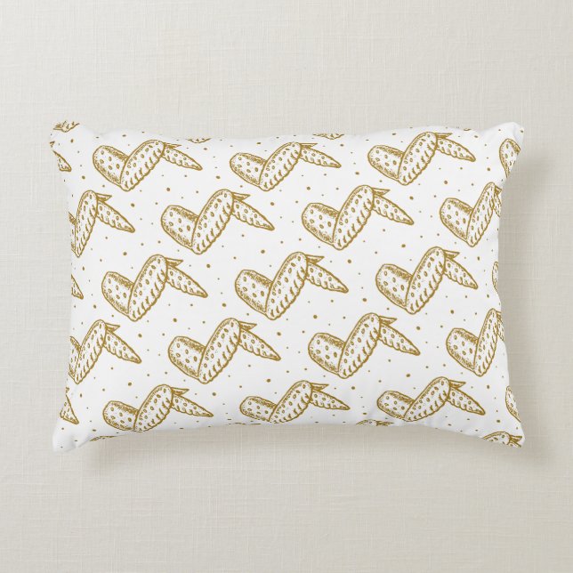 Chicken Wings Pattern Accent Pillow (Front)