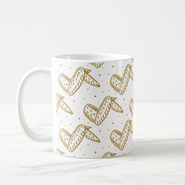 Chicken Wings Pattern Coffee Mug (Left)