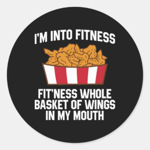 Chicken Wings Quote Hot Wing Fast Food Funny Chick Classic Round Sticker