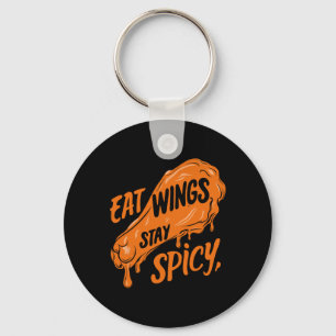 Chicken Wings Wing Hot Cooked Chicken Fast Food Keychain