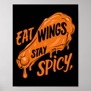 Chicken Wings Wing Hot Cooked Chicken Fast Food Poster