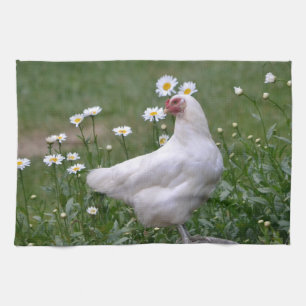 Chicken With Daises Kitchen Towel