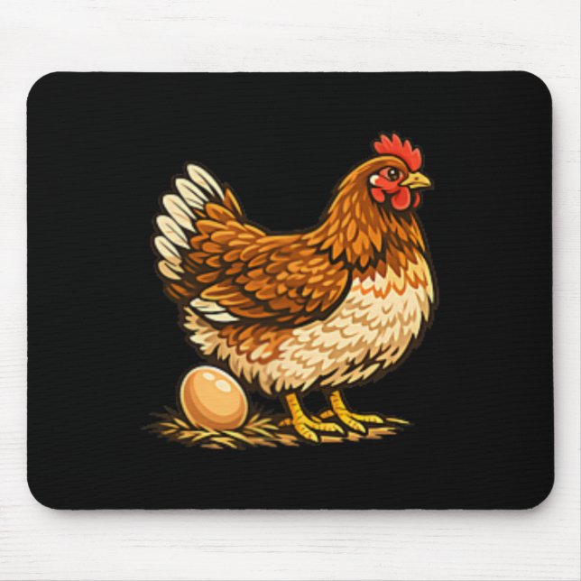 Chicken With Egg Design Chicken Holder Hen Farm Gi Mouse Pad (Front)