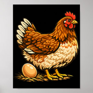 Chicken With Egg Design Chicken Holder Hen Farm Gi Poster