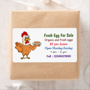 Chicken with eggs cartoon fresh egg sign for sale