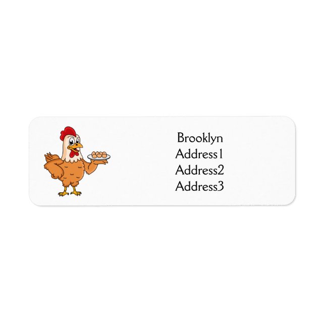 Chicken with eggs on plate cartoon (Front)