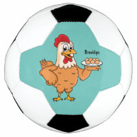 Chicken with eggs on plate cartoon