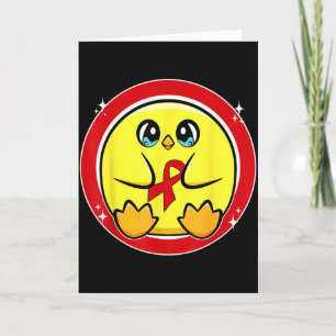 Chicken With Ribbon Heart Disease Awareness Month Card