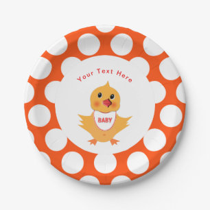 Chicken Yellow Baby Chick Personalized Paper Plate