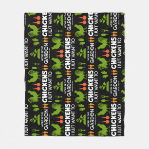 Chickens And Gardening Fleece Blanket