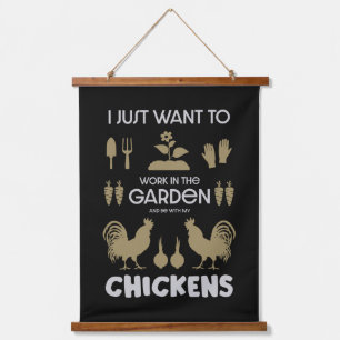 Chickens And Gardening Hanging Tapestry