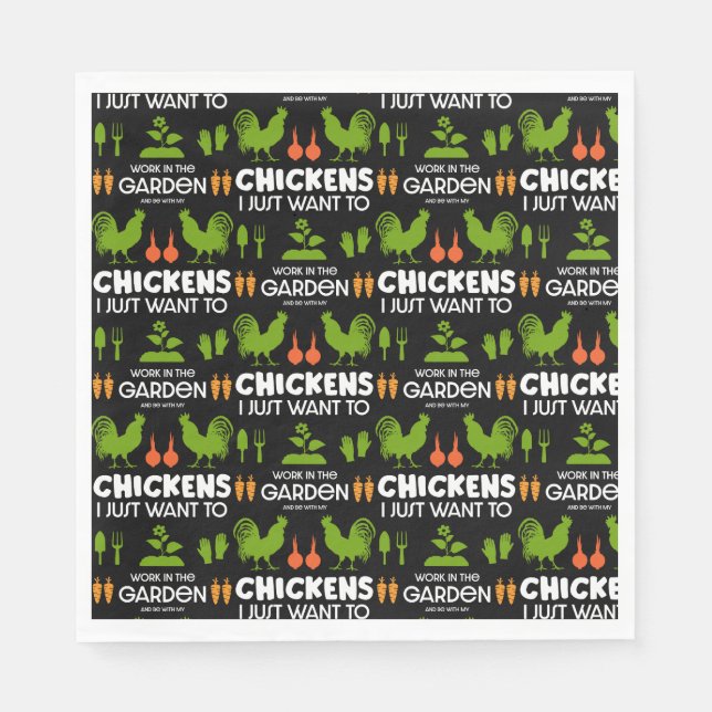 Chickens And Gardening Napkin (Front)
