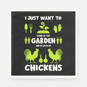 Chickens And Gardening Napkin