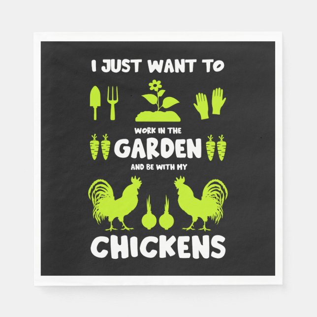 Chickens And Gardening Napkin (Front)