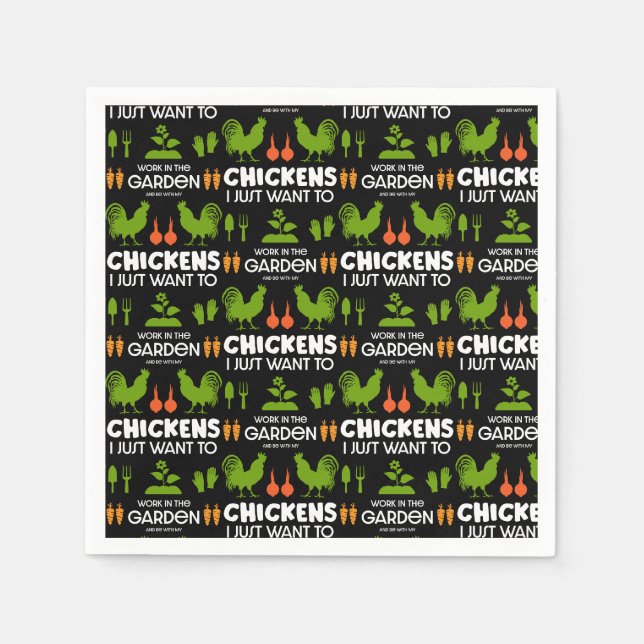 Chickens And Gardening Napkin (Front)