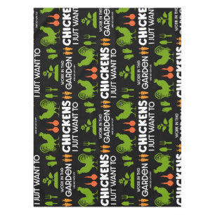 Chickens And Gardening Tablecloth