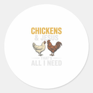 Chickens And Jesus Vintage Farm Faith Shirt_1 Classic Round Sticker
